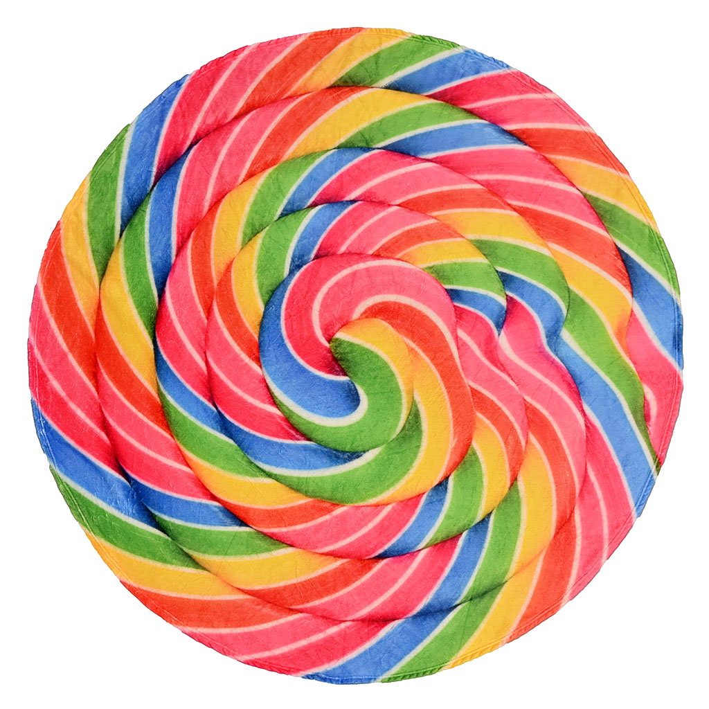 Rainbow Lollipop Traditional Round Blanket