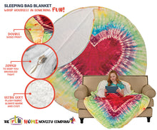 Load image into Gallery viewer, Heart Tie Dye Round Sleeping Bag Blanket 60&quot; Diameter
