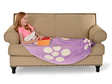 Load image into Gallery viewer, Purple White Flower Easter Egg Shaped Blanket 60&quot; x 44&quot;
