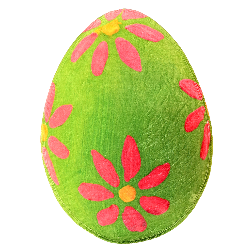 Green Pink Flower Egg Shaped Blanket