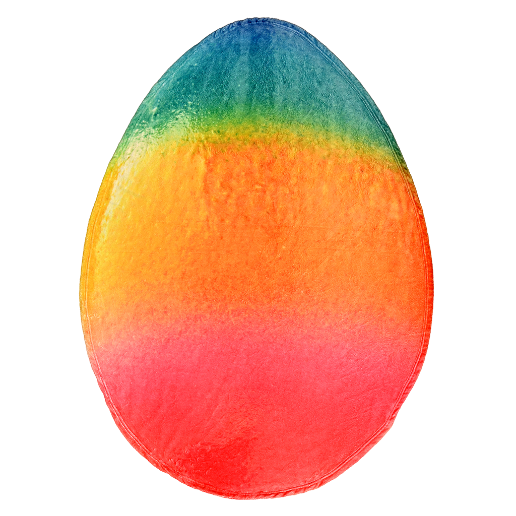Rainbow Easter Egg Shaped Blanket