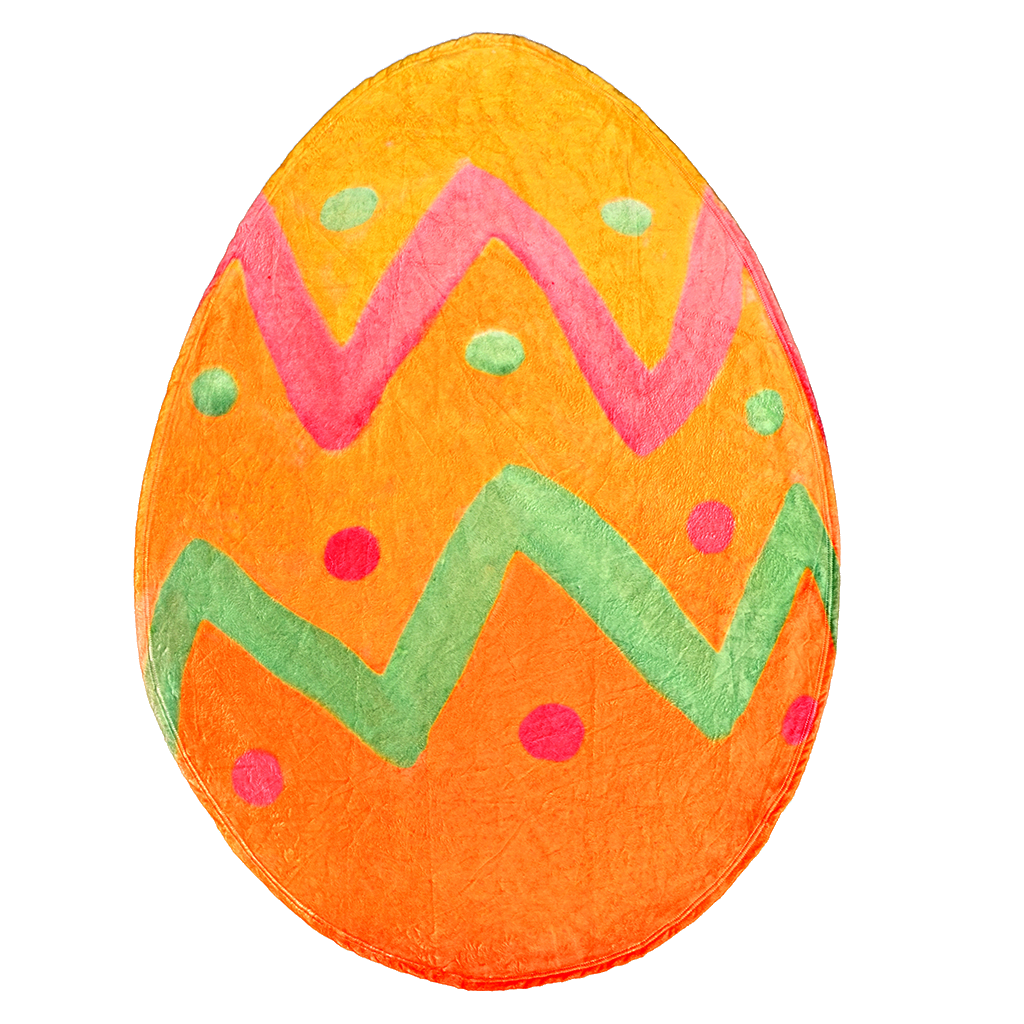 Orange Easter Egg Shaped Blanket