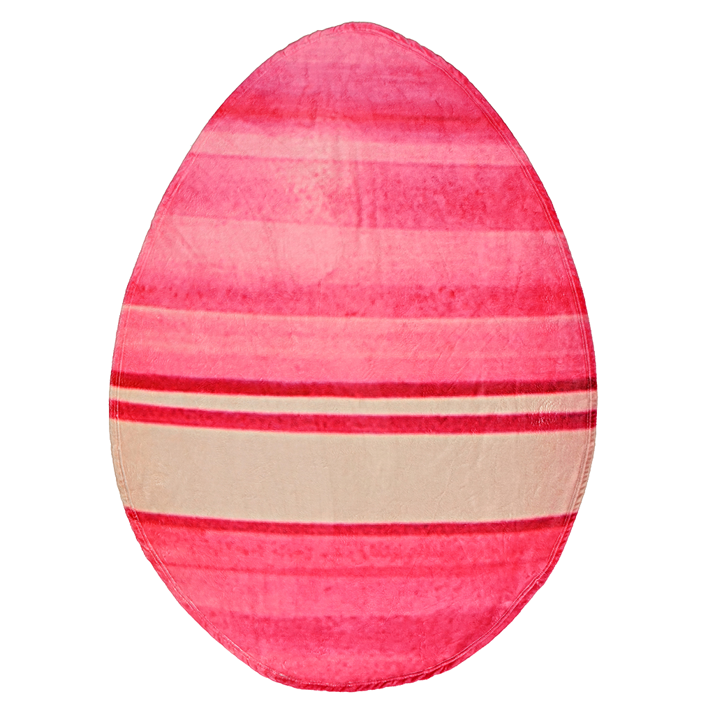 Pink Stripe Easter Egg Shaped Blanket