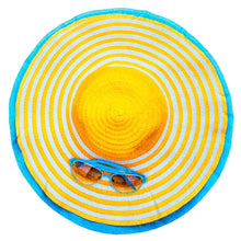 Load image into Gallery viewer, Yellow Sun Hat Traditional Round Blanket
