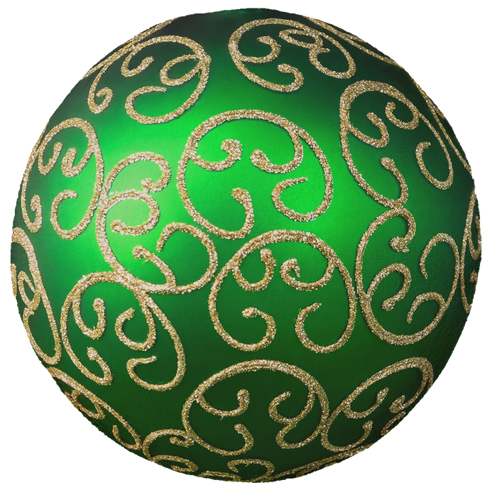 Green & Gold Ornament Circle Blanket 