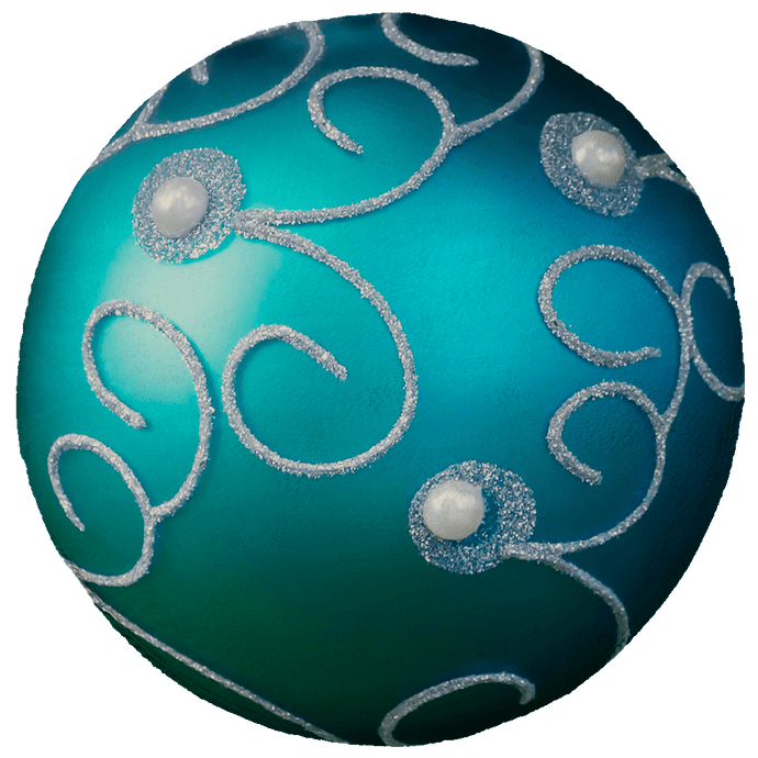 Teal & Silver Ornament Circle Blanket