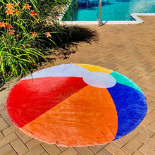 Load image into Gallery viewer, Beach Ball Traditional Round Blanket 68&quot; Diameter

