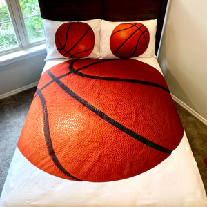 Basketball 5 PC Kids Twin Bed Set With Round Comforter