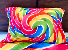 Load image into Gallery viewer, Rainbow Lollipop 5 PC Kids Full Bed Set With Round Comforter
