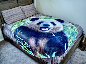 Panda Traditional Round Blanket 68" Diameter