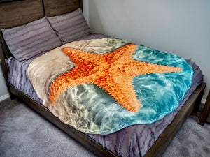 Starfish Traditional Round Blanket 68" Diameter